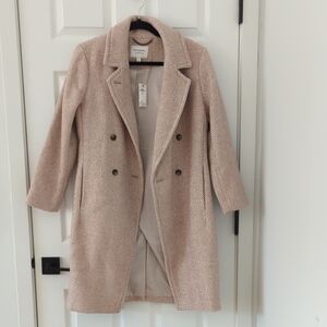 NWT Petite Banana Republic Women's Herringbone Double-Breasted Coat Size S